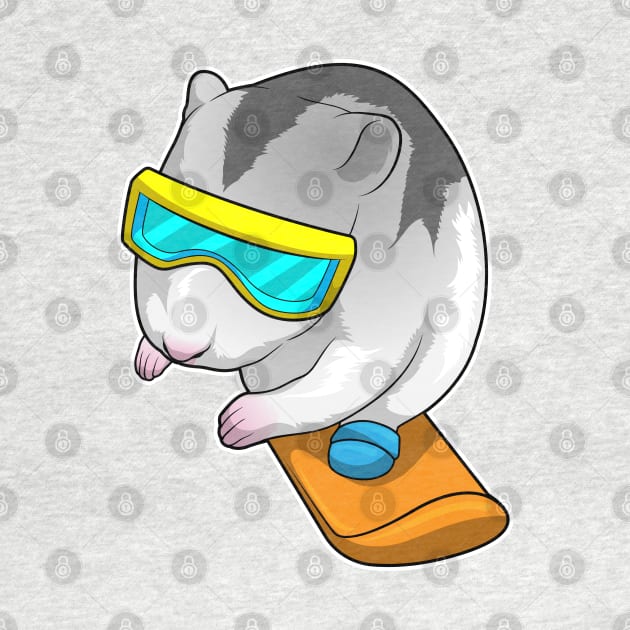 Hamster Snowboarder Snowboard by Markus Schnabel